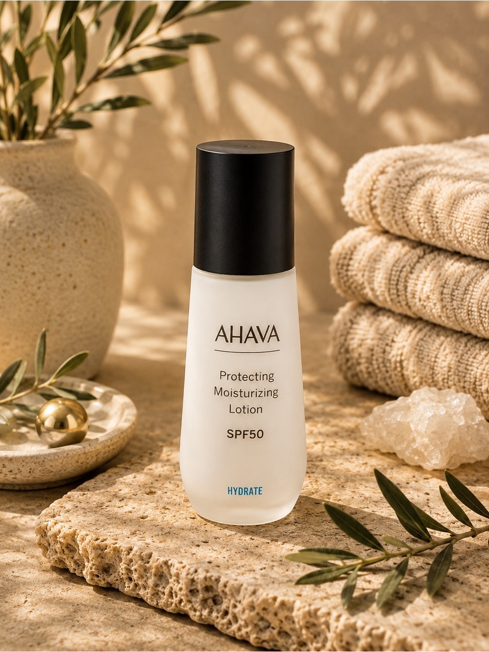 AHAVA SPF 50 Protecting Moisturizing Lotion 1.7 fl oz Made in Israel